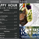 Happy hour menu tent card design by Jay Gervais for Boulevard Restaurant